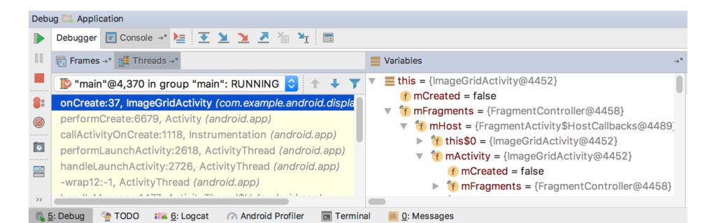 android studio debug not showing